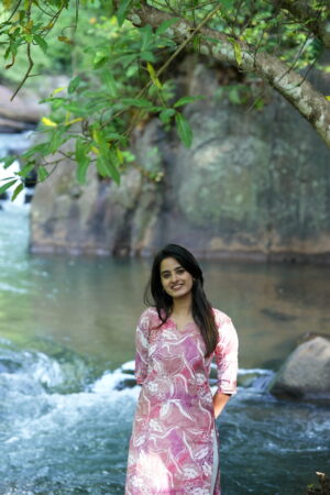 "Pink floral cotton kurti – casual everyday wear by Aayizhai"