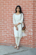 "Cream cotton coord set with pintuck kurti and matching pants – Aayizhai Fashions"